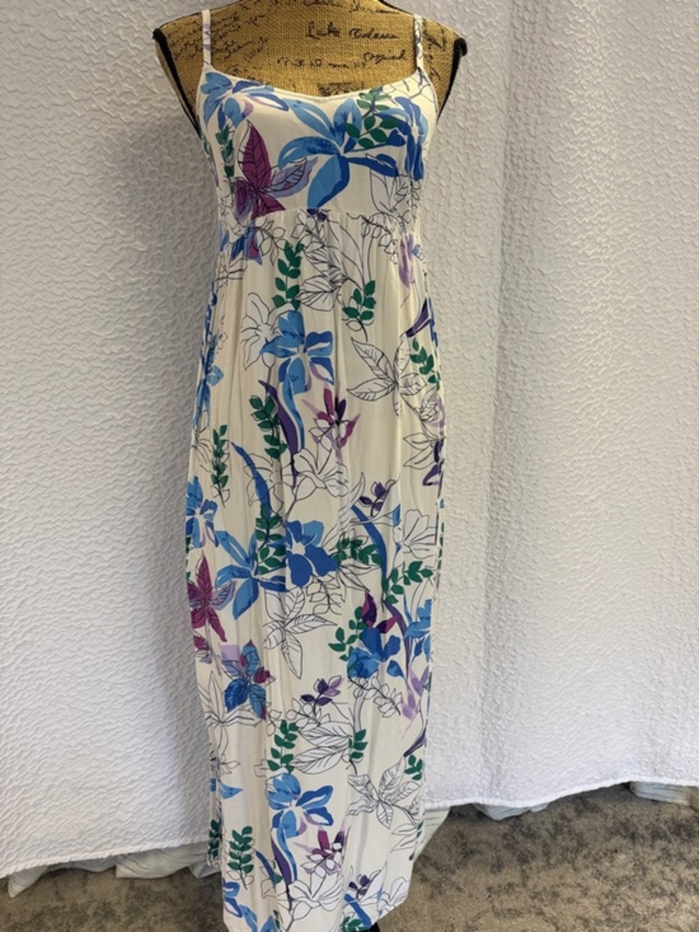 Floral Blue & Purple Maxi Dress - Sleeveless Summer Dress